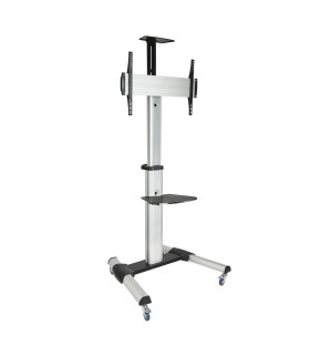 Soporte de Suelo para Pantallas de 37" a 70", Inclinable, Rotatorio, Ruedas con Bloqueo, Regulable, soporta hasta 50kg, VESA