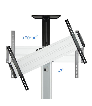 Soporte de Suelo para Pantallas de 37" a 70", Inclinable, Rotatorio, Ruedas con Bloqueo, Regulable, soporta hasta 50kg, VESA