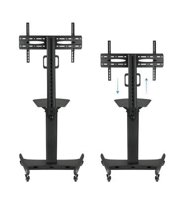 Soporte de Suelo para Pantallas de 32" a 65", Inclinable, Ruedas con Bloqueo, Regulable Alto/Ancho, soporta hasta 35kg, VESA