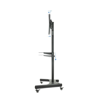 Soporte de Suelo para Pantallas de 32" a 65", Inclinable, Ruedas con Bloqueo, Regulable Alto/Ancho, soporta hasta 35kg, VESA