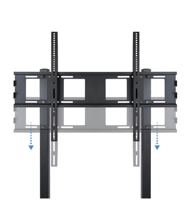 Soporte de Suelo para Pantallas de 37" a 100", Ruedas con Bloqueo, Regulable Alto/Ancho, 2 Bandejas, soporta hasta 150kg, VESA