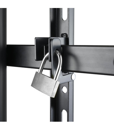 Soporte de Suelo para Pantallas de 60" a 105", Ruedas con Bloqueo, Sistema para Candado, Bandeja, soporta hasta 100kg, VESA