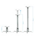 Soporte de Techo para Proyectores, Extensible, Rotatorio, Inclinable, soporta hasta 20kg, Altura de 130-430-650mm