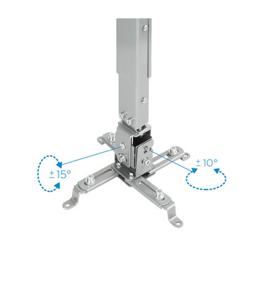 Soporte de Techo para Proyectores, Extensible, Rotatorio, Inclinable, soporta hasta 20kg, Altura de 130-430-650mm