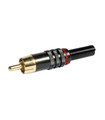 Conector RCA Macho Rojo/Blanco/Amarillo, Muelle de 6mm