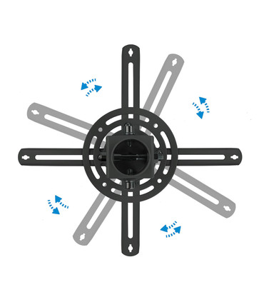 Soporte de Techo para Proyectores, Extensible, Rotatorio, Inclinable, Techos Inclinados, soporta hasta 20kg, Altura de 575-825mm