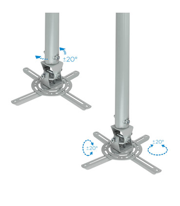 Soporte de Techo para Proyectores, Extensible, Rotatorio, Inclinable, Techos Inclinados, soporta hasta 20kg, Altura de 575-825mm