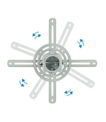 Soporte de Techo para Proyectores, Extensible, Rotatorio, Inclinable, Techos Inclinados, soporta hasta 20kg, Altura de 575-825mm