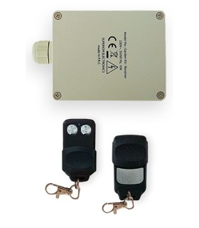 Receptor + 2 Mandos, Compatible con la Frecuencia 433MHz, 220V, Autoaprendizaje, Canal Monoestable o Biestable