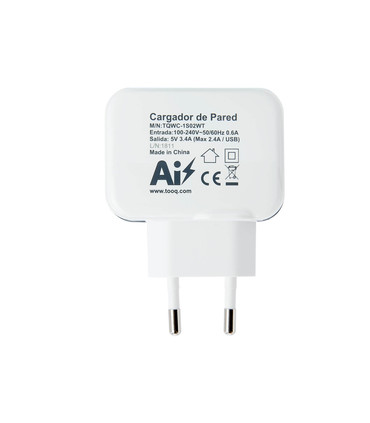 Cargador 2xUSB de 17W, 5V-3.4A, Chip Inteligente incorporado, Protección contra Sobrecarga