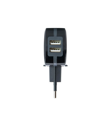 Cargador 2xUSB de 17W, 5V-3.4A, Chip Inteligente incorporado, Protección contra Sobrecarga