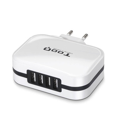 Cargador 4xUSB de 34W, 5V-6.8A, Chip Inteligente incorporado, Protección contra Sobrecarga