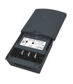 Amplificador Mástil de 1 entrada y 2 salidas (UHF+VHF), 24V, Filtro 5G, Conectores F, Triax
