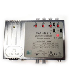 Central de Banda Ancha de 4 entradas y 1 salida (2xUHF-DAB-FM), 24V, 45/35dB, Filtro 5G LTE700, Conectores F, Triax