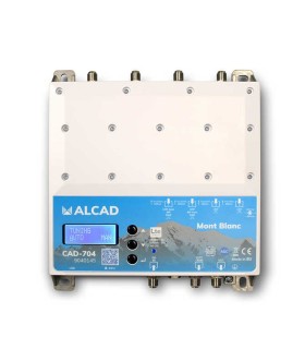 Central Programable de 5 entradas y 1 salida (2xUHF-2xUHF/DAB-FM), 12-24V, 40-50dB, Filtros FOS 4G/5G, LCD, Alcad Mont Blanc