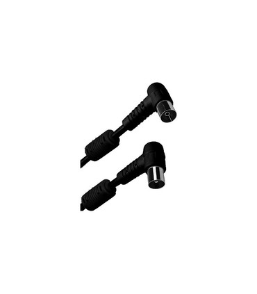 Cable Coaxial de Antena, Conectores Acodados IEC Macho-Hembra, Filtro Antiparasitario