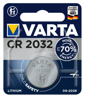CR-2032 Pila de Botón de Litio 3V, Varta