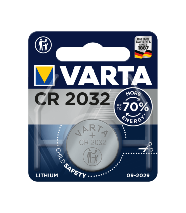 CR-2032 Pila de Botón de Litio 3V, Varta