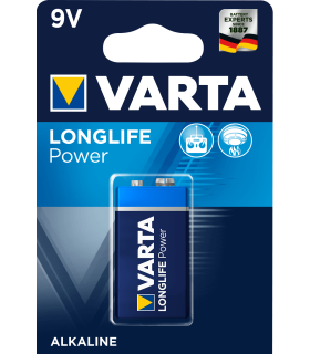 6LR61 Pila Alcalina 9V, Varta Longlife Power