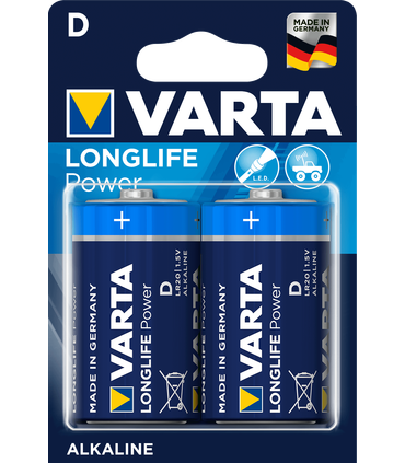 LR20 Pila Alcalina D 1.5V, Varta Longlife Power