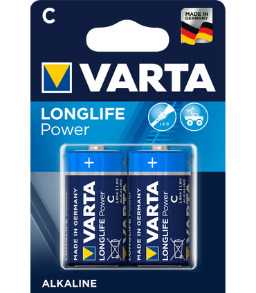 LR14 Pila Alcalina C 1.5V, Varta Longlife Power