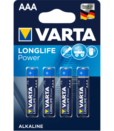 LR03 Pila Alcalina AAA 1.5V, Varta Longlife Power