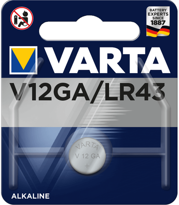 LR43 Pila de Botón Alcalina 1.5V, Varta