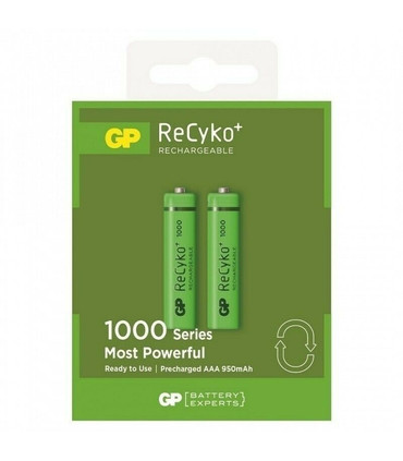 Pilas Recargables AAA de 950mAh, Ni-MH, 1.2V, Precargadas de fábrica, GP ReCyko,