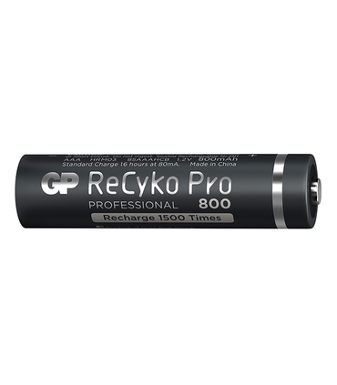 Pilas Recargables AAA de 800mAh, Ni-MH, 1.2V, Precargadas de fábrica, GP Recyko Pro