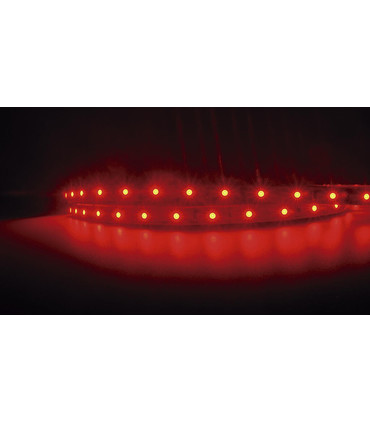 Tira de Led Monocromática SMD 3528, 12V, 24W, 60 led/m, IP20 o IP54 en Color Ámbar Azul Rojo o Verde, Adhesivo 300LSE, Dimmable