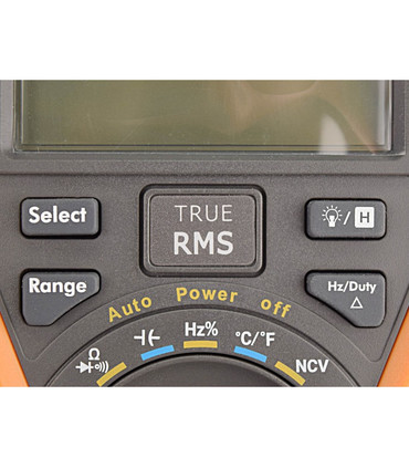Multímetro Digital True RMS, Pantalla Retroiluminada Extra Grande, Linterna Led, Soporte Abatible, Protector Antichoque, Promax