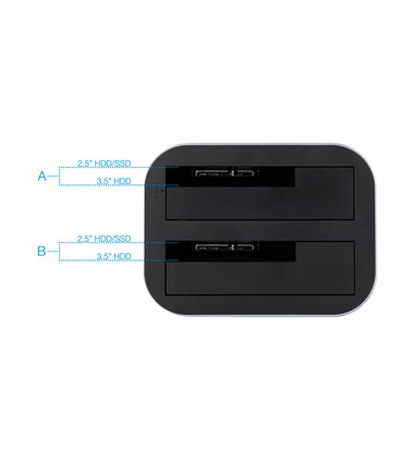 Docking Station para Discos HDD y SSD de 2.5" y 3.5" Botón de Clonación, USB 3.0/3.1, Indicador Led, Protocolo UASP, Plug & Play