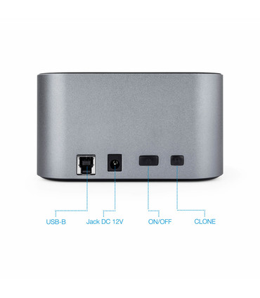 Docking Station para Discos HDD y SSD de 2.5" y 3.5" Botón de Clonación, USB 3.0/3.1, Indicador Led, Protocolo UASP, Plug & Play