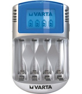 Cargador Avanzado para Pilas Recargables tipo AA y AAA de NiMH, Incluye Adaptador de Coche y USB, Pantalla LCD, Varias Funciones