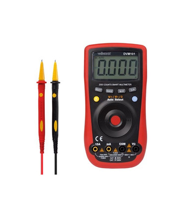 Multímetro Digital Inteligente de 2000 Cuentas, CAT III 600V, CAT IV 300V, Auto Selección, Pantalla LCD Retroiluminada