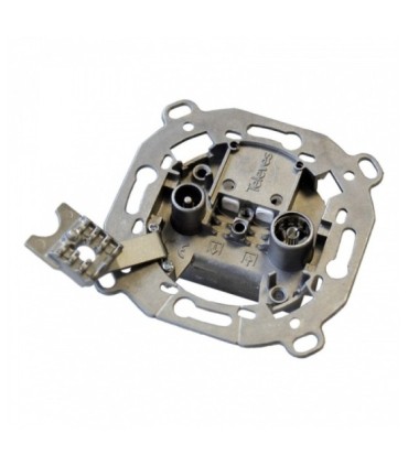 Toma Final Separadora para TV/FM y SAT, Atenuación 0.6/1.5dB, Atornillable Sin Garras de Sujeción, Paso DC, Televés