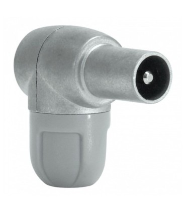 Conector CEI Macho Acodado y Blindado para Cables TV de 5-6.9mm, Desmontable y Reutilizable, Televés