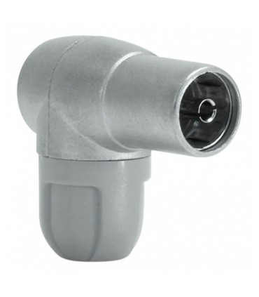 Conector CEI Hembra Acodado y Blindado para Cables TV de 5-6.9mm, Desmontable y Reutilizable, Televés