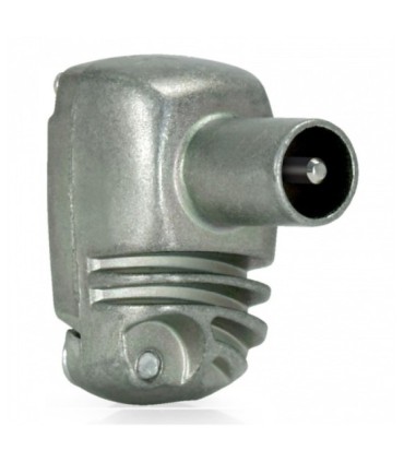 Conector CEI Macho Acodado con Blindaje Extra para Cables TV de 5-7.5mm, Montaje ProEasyF mediante Presión del Tornillo, Televés