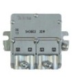 Mini Repartidor de 3 salidas para TDT/SAT, Pérdida 4/8.5dB, Conexión EasyF, Paso DC, Tornillo a Tierra, Televés