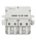 Mini Derivador de 2 Salidas para TDT/SAT, Derivación 14/12dB, Planta1, Conexión EasyF, Paso DC, Tornillo a Tierra, Televés