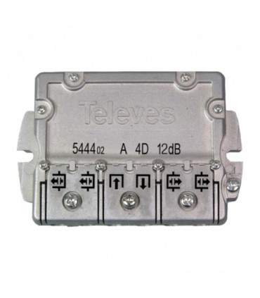 Derivador de 4D para TDT/SAT, 5/2400MHZ, 12dB, Planta 1, Conexión EasyF, Televés