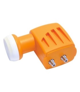 LNB Twin, 4Polaridad/Banda por Salida, Ganancia 60dB, Ruido 0.3dB, 12-20VDC, Soportes de 40mm, IP66, Televés