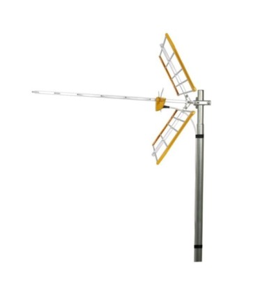 Antena tipo "Yagi" para TV Terrestre, Ganancia 13dBi, LTE700, Polarización H/V, Mástiles de 20-50mm, Incluye Balun, Televés