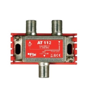 Derivador de 1e/1s/1d para TDT/SAT, 5-2400MHz, Derivación 12/13.5dB, Paso 1.2/1.9dB, Conectores F, Incluye Soporte, FTE AT112