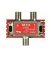 Derivador de 1e/1s/1d para TDT/SAT, 5-2400MHz, Derivación 15/16.5dB, Paso 1/1.6dB, Conectores F, Incluye Soporte, FTE AT115