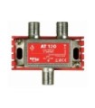 Derivador de 1e/1s/1d para TDT/SAT, 5-2400MHz, Derivación 20/22.5dB, Paso 0.8/1.5dB, Conectores F, Incluye Soporte, FTE AT120