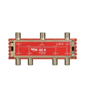 Repartidor de 6S para TDT/SAT 5-2400MHz, Atenuación 13/17dB, Conectores tipo F, Paso DC, FTE AS6
