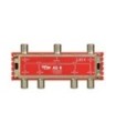 Repartidor de 6S para TDT/SAT 5-2400MHz, Atenuación 13/17dB, Conectores tipo F, Paso DC, FTE AS6