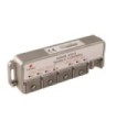Repartidor de 6s para TDT/SAT 5-2400MHz, Atenuación 11.5/17.5dB, Blindaje 85dB, Conectores tipo Clema, Paso DC, Triax ESS6